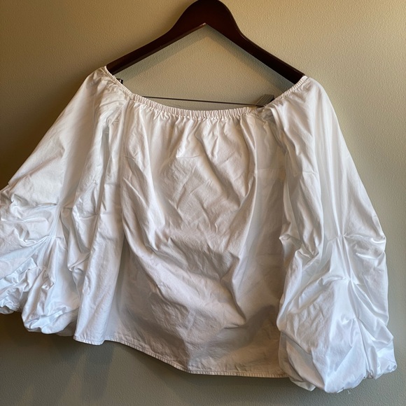 PETERSYN Womens Long Sleeve Off Shoulder Blouse White Size Small - Picture 3 of 7